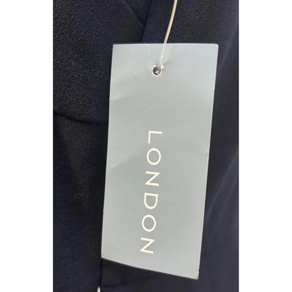 London Times Navy Cap Sleeve Dress Size 12 - Picture 5 of 6